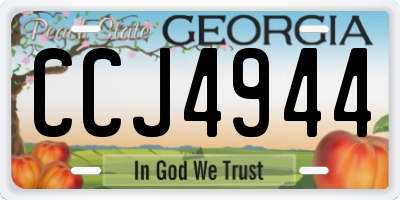 GA license plate CCJ4944