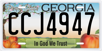 GA license plate CCJ4947