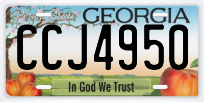 GA license plate CCJ4950