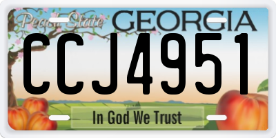 GA license plate CCJ4951