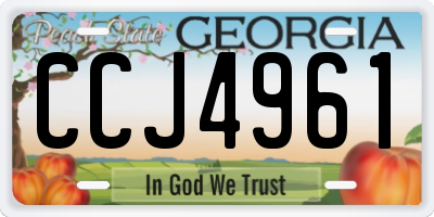 GA license plate CCJ4961