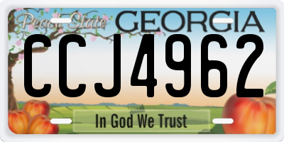 GA license plate CCJ4962