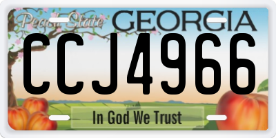 GA license plate CCJ4966