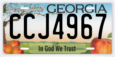 GA license plate CCJ4967