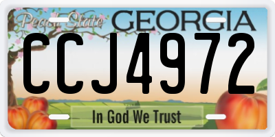 GA license plate CCJ4972