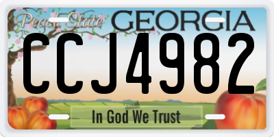 GA license plate CCJ4982