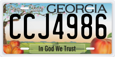 GA license plate CCJ4986