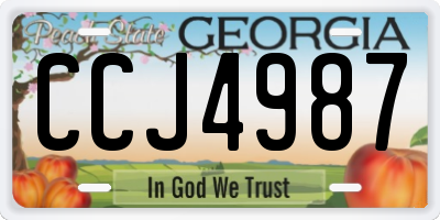 GA license plate CCJ4987