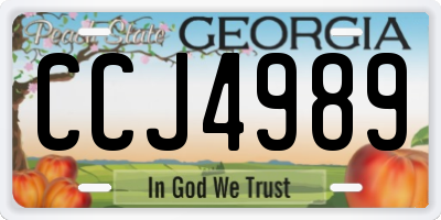 GA license plate CCJ4989