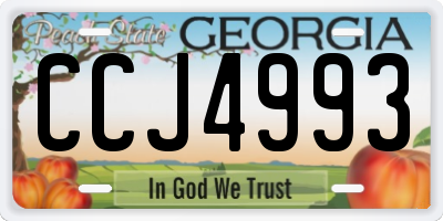 GA license plate CCJ4993