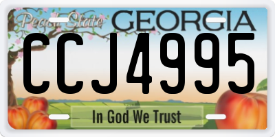 GA license plate CCJ4995