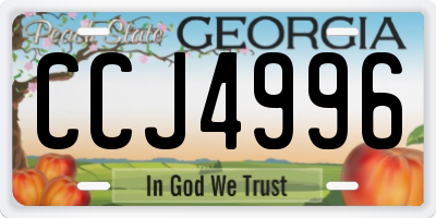 GA license plate CCJ4996