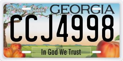 GA license plate CCJ4998