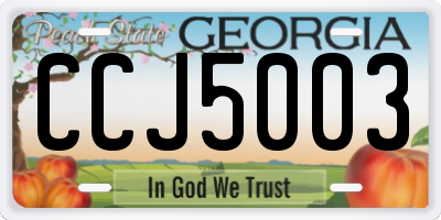 GA license plate CCJ5003