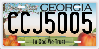 GA license plate CCJ5005