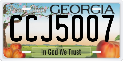 GA license plate CCJ5007