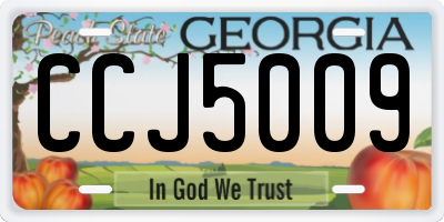 GA license plate CCJ5009