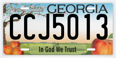 GA license plate CCJ5013