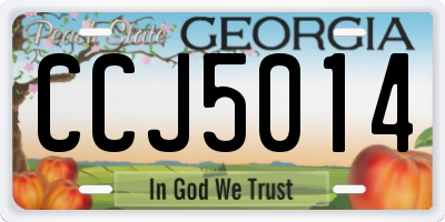 GA license plate CCJ5014