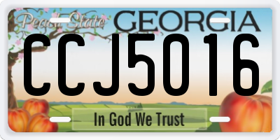 GA license plate CCJ5016