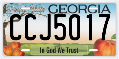GA license plate CCJ5017