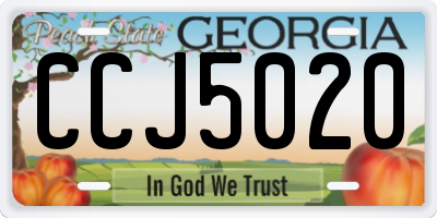 GA license plate CCJ5020