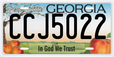 GA license plate CCJ5022