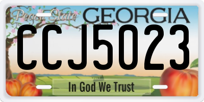 GA license plate CCJ5023
