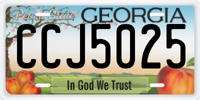 GA license plate CCJ5025