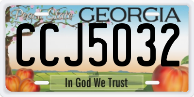 GA license plate CCJ5032