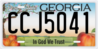 GA license plate CCJ5041