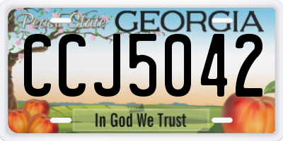 GA license plate CCJ5042