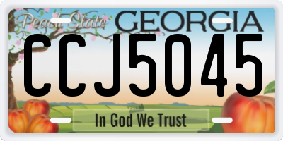 GA license plate CCJ5045