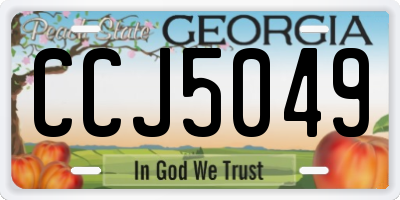 GA license plate CCJ5049