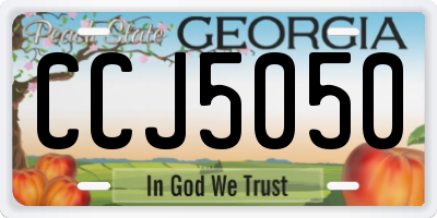 GA license plate CCJ5050