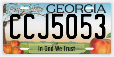 GA license plate CCJ5053