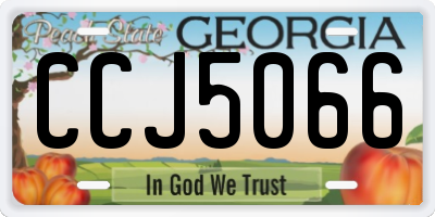 GA license plate CCJ5066