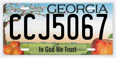 GA license plate CCJ5067
