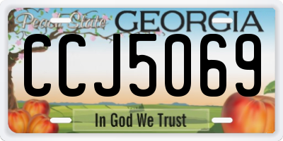 GA license plate CCJ5069