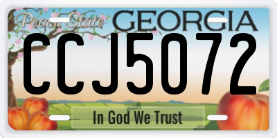 GA license plate CCJ5072