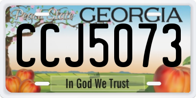 GA license plate CCJ5073
