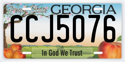GA license plate CCJ5076