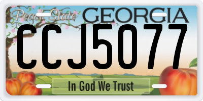 GA license plate CCJ5077
