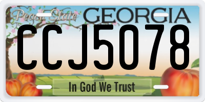 GA license plate CCJ5078