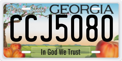 GA license plate CCJ5080