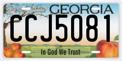 GA license plate CCJ5081