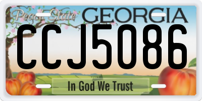 GA license plate CCJ5086