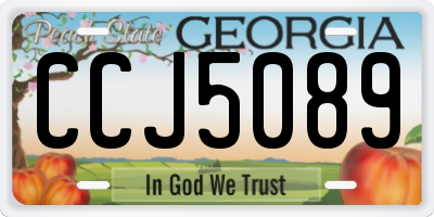 GA license plate CCJ5089