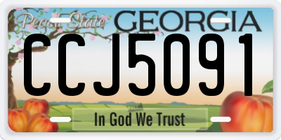 GA license plate CCJ5091