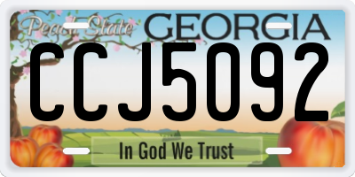 GA license plate CCJ5092